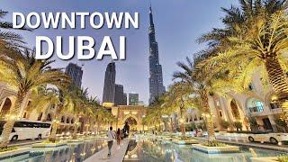 Dubai Evening Walk 4K | Downtown Dubai | Souk Al Bahar | United Arab Emirates 