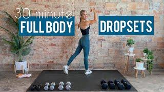 30 Minute Full Body Dropset Strength Workout | Dumbbells Only | No Jumping