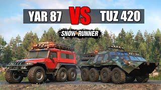 Snowrunner YAR 87 vs TUZ 420 "Tatarin" | Battle of biggest scouts