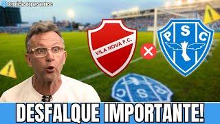  NOTÍCIA URGENTE: DESFALQUE IMPORTANTE NO PAYSANDU PARA O JOGO CONTRA O VILA NOVA! 