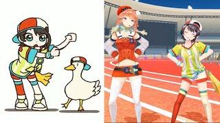 Kiara and Subaru Recreated The Hey Ya Duck Meme In 3D   (With Music)