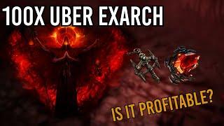 Loot from 100x Uber Exarch and 100x regular Exarch (Path of Exile 3.24 Necropolis League)