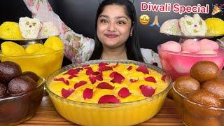 DIWALI SPECIAL RASMALAI WITH ROSE PETALS, ROSE RASGULLA, RAJBHOG RASGULLA, GULAB JAMUN, KALA JAMUN