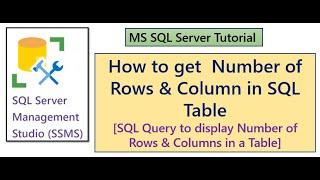 SQL Query | Display Number of Records/ Rows & Columns in SQL Table [Interview Question]