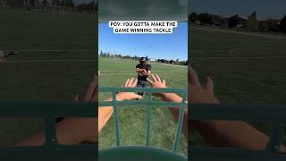 POV: YOU GOTTA MAKE THE GAME SAVING TACKLE..  #football #funny #shorts