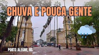 Mais um dia chuvoso em Porto Alegre, Centro ainda pouco movimentado - 21/06/2024