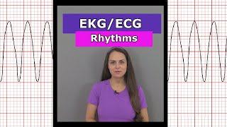 ECG EKG Heart Rhythms Nursing #shorts (afib, vtach, bradycardia, sinus rhythm, aflutter)