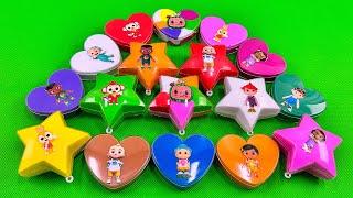 Cleaning Cocomelon in Star, Heart Shapes with Rainbow CLAY Coloring! Satisfying ASMR Videos
