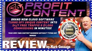 Profit Content Review With  MASSIVE ProfitContent  Back Door BONUSES 