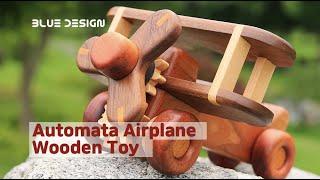 How to Make a Wooden Automata toy Airplane with Gear teeth