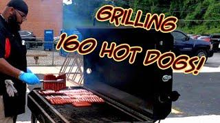 SDSBBQ - Onsite Catering - Grilling 160 Hot Dogs Using My 5ft Grill Table