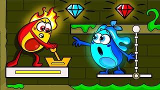 TEMPLE RUN: FIREBOY And WATERGIRL || Funny and Hillarious SUPERHERO Situations by Avocado Couple
