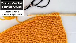 How to Tunisian Crochet Course: Lesson 1 Part 2 Tunisian Simple Stitch