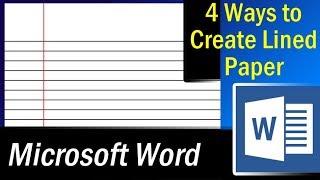 4 Easy ways to create lined paper in MS Word – Microsoft Word Tutorial