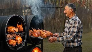 Village-Style Smoked Chicken: Juicy Meat Cooked in a Barrel️