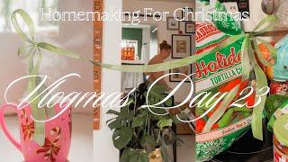  Vlogmas Day 23: Cozy Homemaking for Christmas + Christmas Eve Dinner Plans ALDI Haul Under $200!