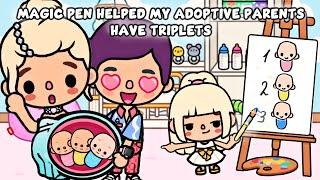 Magic Pen Helped My Adoptive Parents Have Triplets  | Sad Story | Toca Life Story / Toca Boca