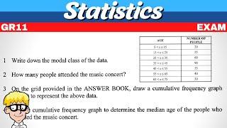 Statistics Grade 11 Exam Questions