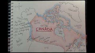 ASMR - Drawing a Map of Canada - Australian Accent - Chewing Gum & Describing in a Quiet Whisper