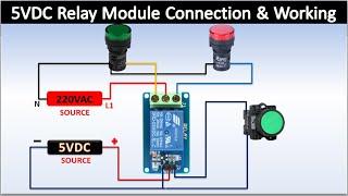 5vdc Relay Module Connection and Working | single relay module connection | 5v relay connection