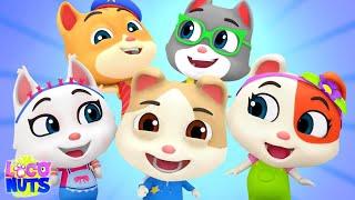 Five Little Kittens Jumping On The Bed, Cartoon Videos and Preschool Rhymes for Kids