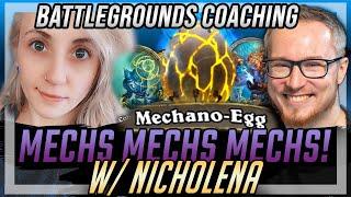 Mechs Mechs and Mechs! | Coached by Nicholena | Hearthstone Battlegrounds