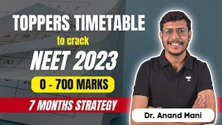 Toppers Timetable to Crack NEET 2023 | 0 - 700 Marks | Dr. Anand Mani