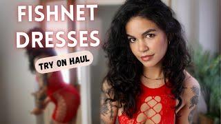 [4k] FISHNET DRESSES TRY ON HAUL | no bra no panties | TRANSPARENT CLOTHING