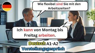 Einfaches Vorstellungsgespräch auf Deutsch | Job Interview A1-A2 | Deutsch Lernen mit Dialog