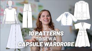 10 patterns to sew your own capsule wardrobe - half of those are free patterns!