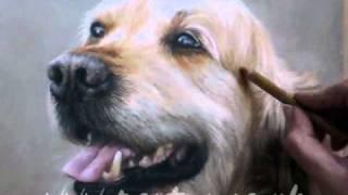 Speed Painting - Dog in Pastels - Golden Retriever