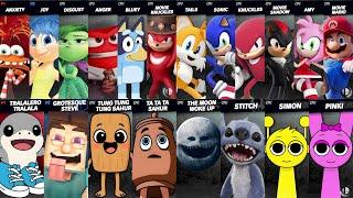 Sonic vs Mario vs Yoshi vs Italian Brainrot vs Stitch vs Sprunki vs Moon | Super Smash Bros Ultimate