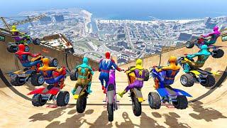 Rainbow Spiderman vs Longest Ramp in GTA 5 - Jumping from Highest in GTA 5 #1