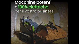 FGI Mini Z 400 | FIRSTGREEN Industries | Pala cingolata elettrica compatta | Costruzione di cantine