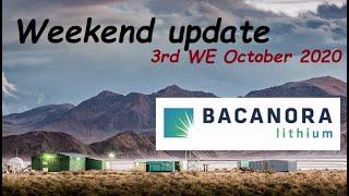 Bacanora Lithium BCN.L WEEKEND REVIEW 3rd WE October 2020