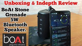 Unboxing & Indepth Review of BoAt Stone Grenade 5W Bluetooth Speaker With Bass and Microphone Test.