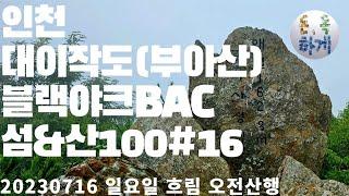 인천 대이작도(부아산) 블랙야크BAC(섬&산100#16) 20230716 일요일 흐림 오전산행 인천항 자월도, 승봉도, 소이작도 거쳐서 대이작도 선착장에서 부아산 인증 도보트레킹