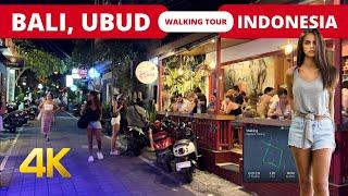 Travel UBUD BALI Indonesia  Night Bali WALKING tour 2023 [4K]
