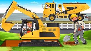 Garbage Collection from Construction Site and Construction of Swimming |Construction Vehicles