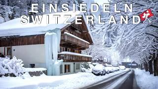 HEAVY SNOWFALL IN SWITZERLAND , EINSIEDELN 