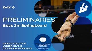 Boys 3m Springboard | Day 6 | Preliminaries | World Aquatics Junior Diving Championships 2024