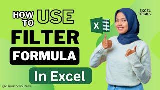 Excel filter formula in two easy steps || 10 second trick 