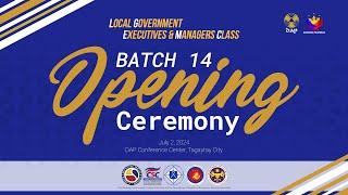 Local Government Executives and Managers Class Batch 14 Opening Ceremony