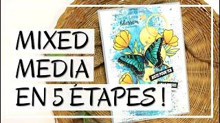 MIXED MÉDIA pour DÉBUTANTS !! 5 étapes pour se lancer !! Tuto Carterie DIY Scrapbooking