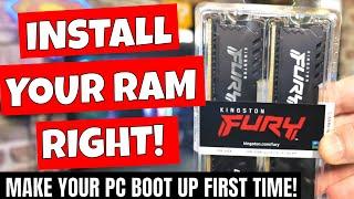 How To Install PC DDR4 RAM & Configure PC To Boot FIRST Time