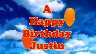 Justin Happy Birthday floating balloons