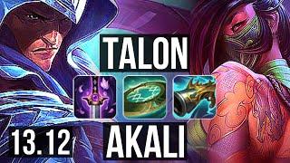 TALON vs AKALI (MID) | 71% winrate, 9 solo kills, Godlike, 24/6/6 | EUW Master | 13.12