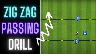 Zig Zag Passing Drill | Passing & Off The Ball Movement | U10, U11, U12, U13 Football/Soccer