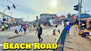 BEACH ROAD - FREETOWN  Vlog 2024 - Explore With Triple-A