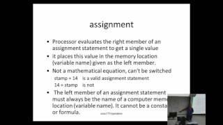 Operators - Assignment and Intro to Arithmetic Ops